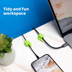 mini silicone cable organizer clips 10 pack thumb style cord holders for charging cables and earphones