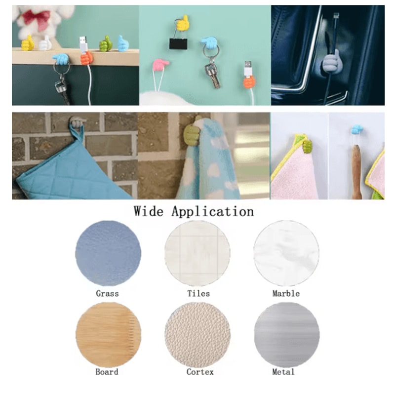 Mini Silicone Cable Organizer Clips 10 Pack Thumb Style Cord Holders For Charging Cables And Earpho 8