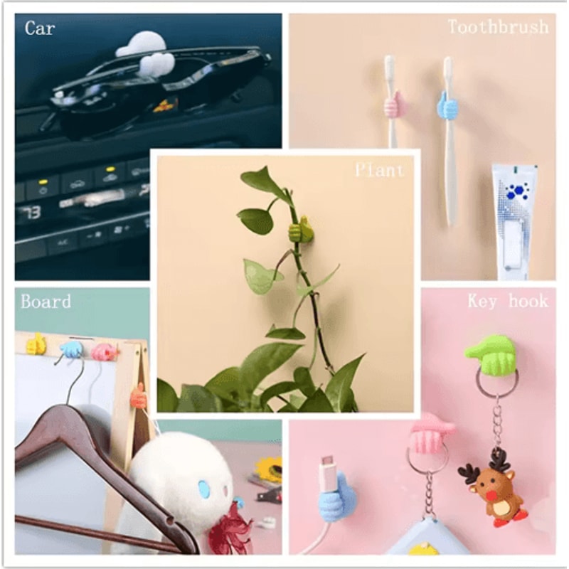 Mini Silicone Cable Organizer Clips 10 Pack Thumb Style Cord Holders For Charging Cables And Earpho 9