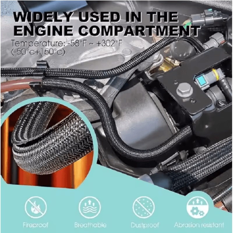 Expandable Braided Cable Sleeve PET Nylon Wire Mesh Protector For Cords And Wires 6