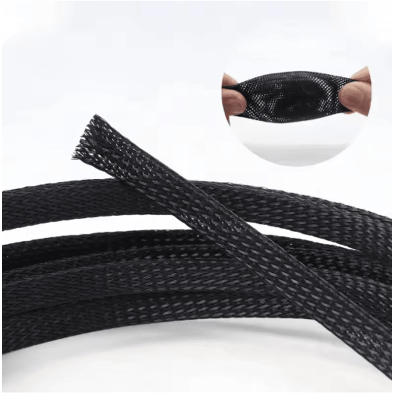 Expandable Braided Cable Sleeve PET Nylon Wire Mesh Protector For Cords And Wires 0