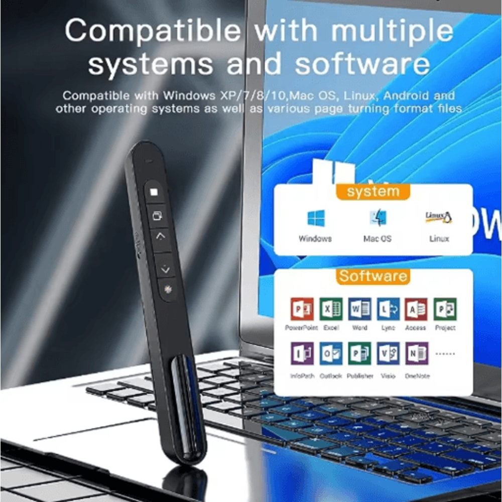 24GHz USB Presentation Remote Pen Wireless PPT Clicker With Pointer For Meetings And Teaching 4
