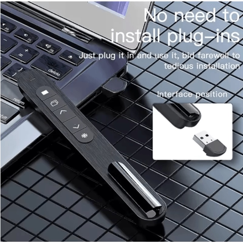 24GHz USB Presentation Remote Pen Wireless PPT Clicker With Pointer For Meetings And Teaching 0
