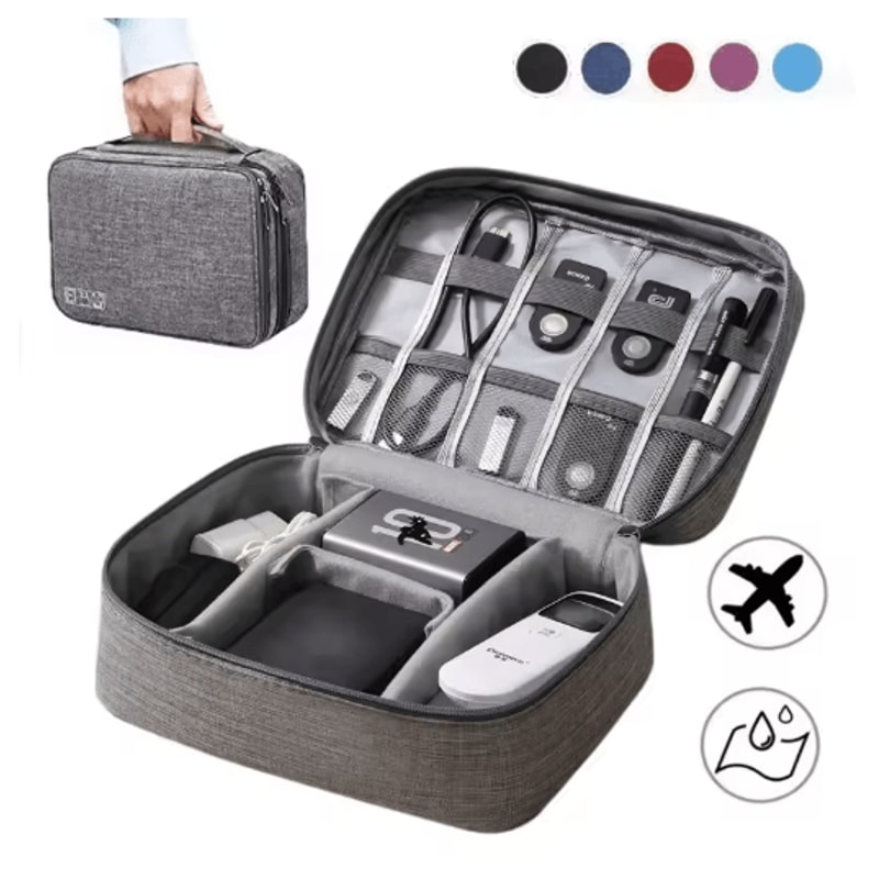 Portable Waterproof Cable Organizer Pouch Travel Storage Bag For USB Cables Chargers And Electronic 0