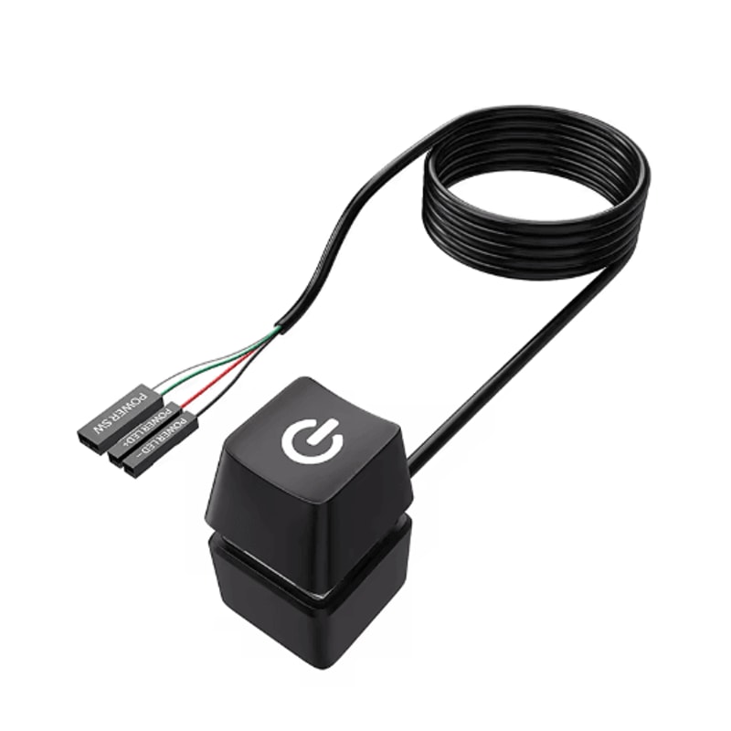External Desktop Power Switch Button With Blue LED 18m PC Power On And Off Extension Cable 1