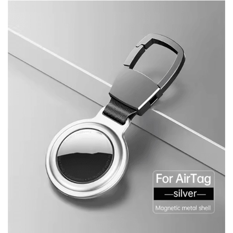 Luxury Metal Magnetic AirTag Holder Anti Lost Protective Case For Keys And Pet Collars 3