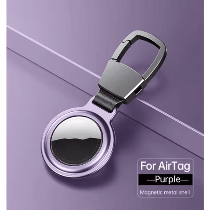 Luxury Metal Magnetic AirTag Holder Anti Lost Protective Case For Keys And Pet Collars 6