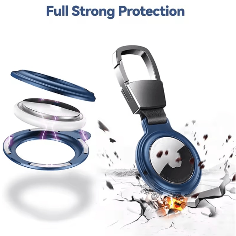 Luxury Metal Magnetic AirTag Holder Anti Lost Protective Case For Keys And Pet Collars 9