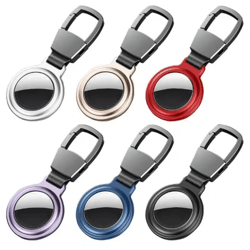 luxury metal magnetic airtag holder anti lost protective case for keys and pet collars