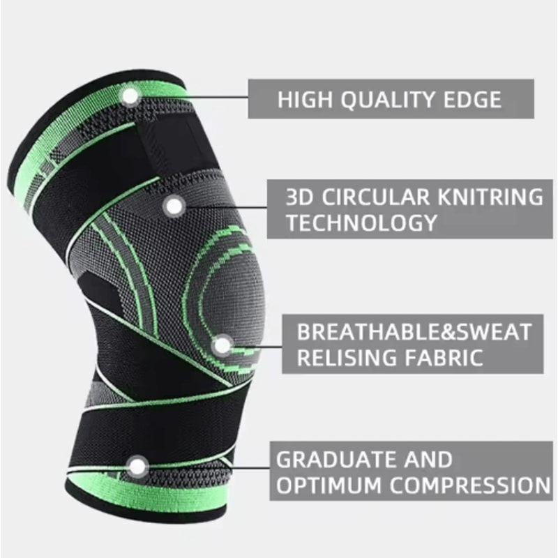 Pressurized Elastic Sports Knee Pad For Men Compression Knee Support Brace 12