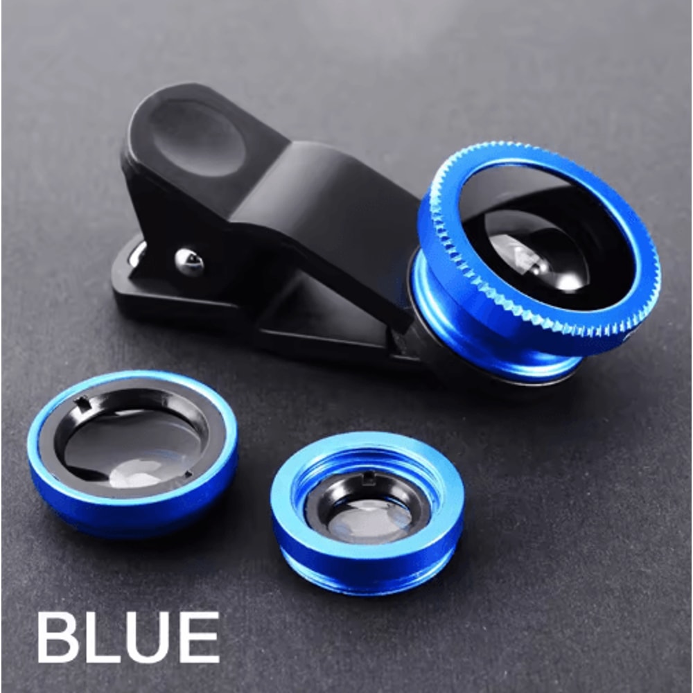3in1 Smartphone Camera Lens Kit Fisheye Wide Angle Macro ClipOn Lens 2