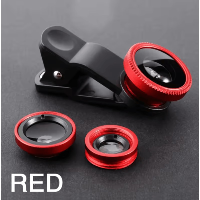 3in1 Smartphone Camera Lens Kit Fisheye Wide Angle Macro ClipOn Lens 5
