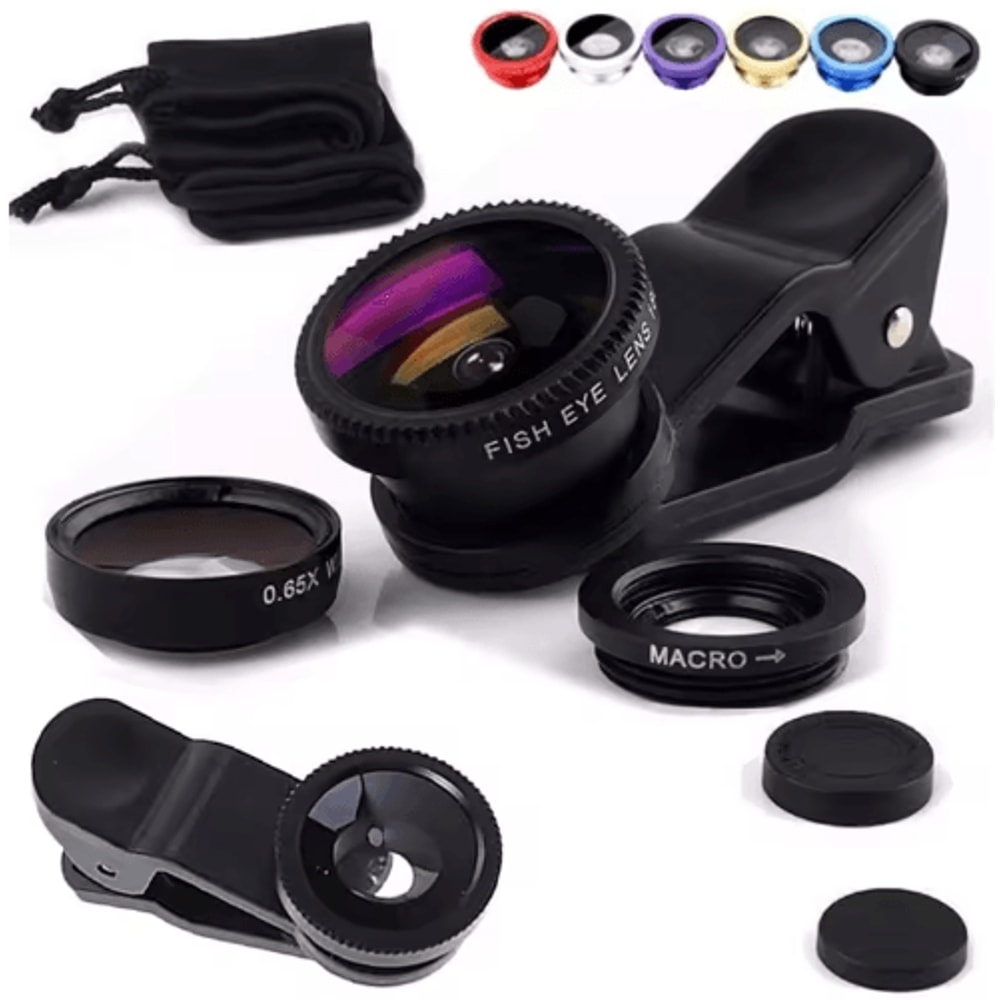 3in1 Smartphone Camera Lens Kit Fisheye Wide Angle Macro ClipOn Lens 0