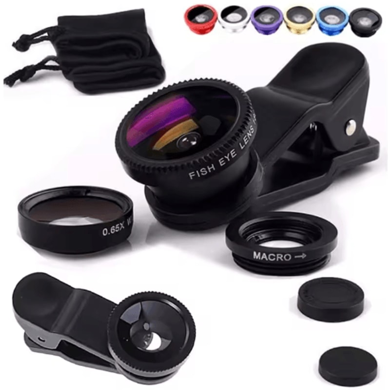3in1 Smartphone Camera Lens Kit Fisheye Wide Angle Macro ClipOn Lens 0