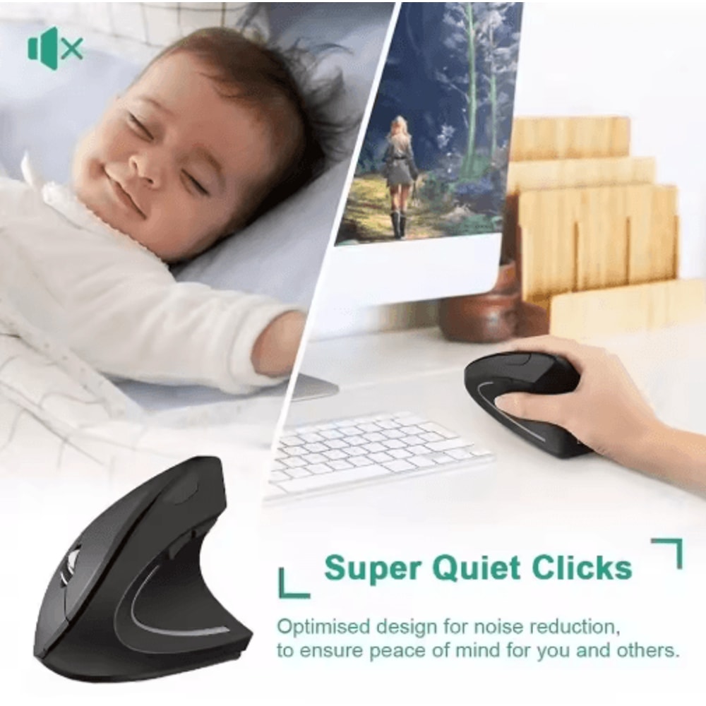 Ergonomic Vertical Mouse DualMode Wireless Bluetooth Silent Mouse 1600 DPI 5