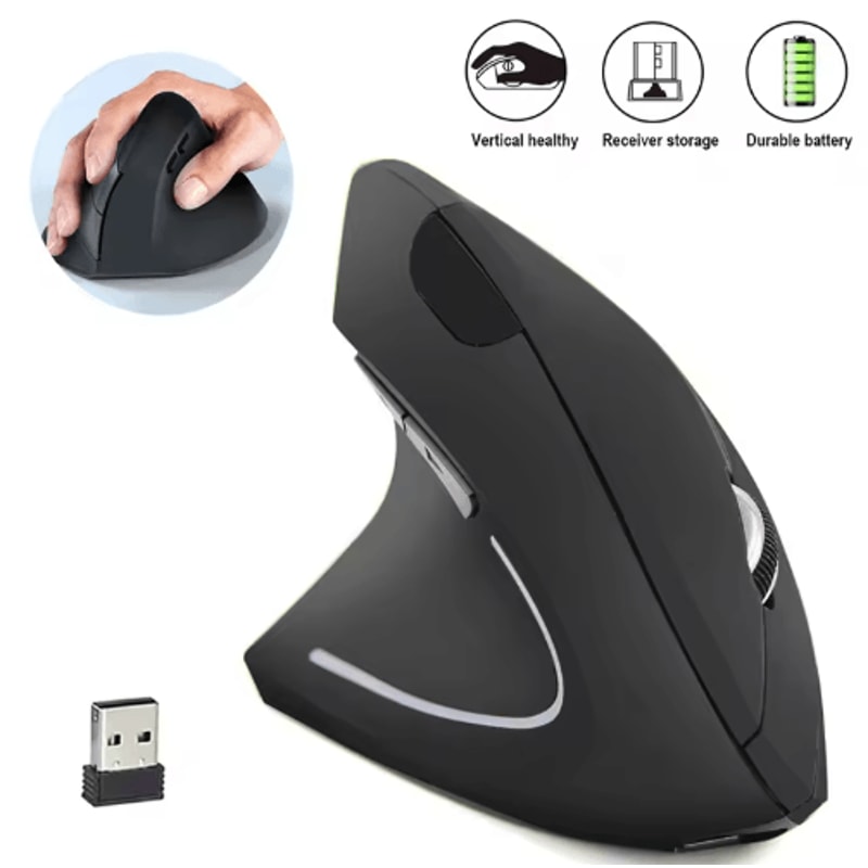 Ergonomic Vertical Mouse DualMode Wireless Bluetooth Silent Mouse 1600 DPI 0