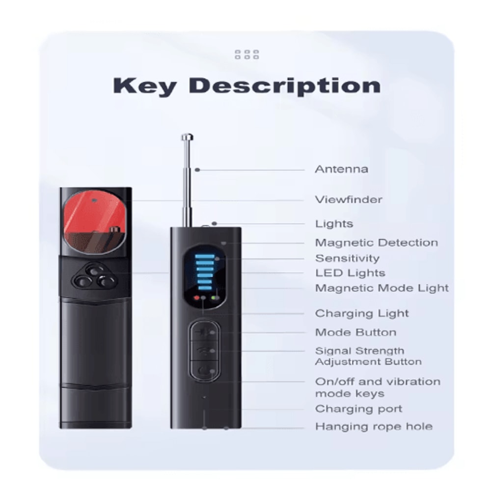 AntiSpy Signal Detector Intelligent RF Infrared GPS Bug Scanner 2