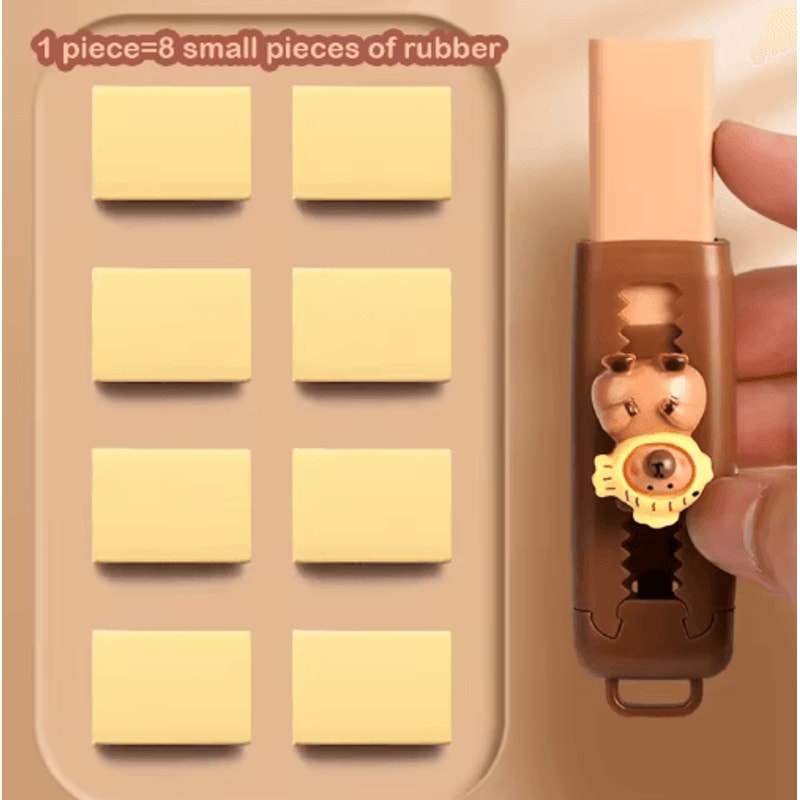 Cute Capybara Retractable Eraser PushPull Drawing Eraser For School Office 2