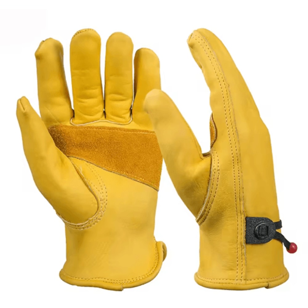 Cowhide Leather Work Gloves HeavyDuty Safety Gloves For Work Riding 0