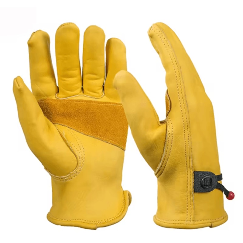 Cowhide Leather Work Gloves HeavyDuty Safety Gloves For Work Riding 0