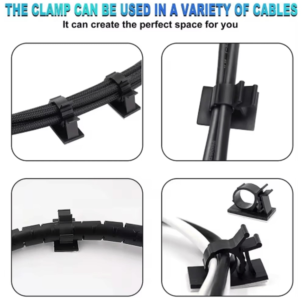 SelfAdhesive Cable Organizer Clips 10Piece Set Adjustable Desktop Wire Holders 1
