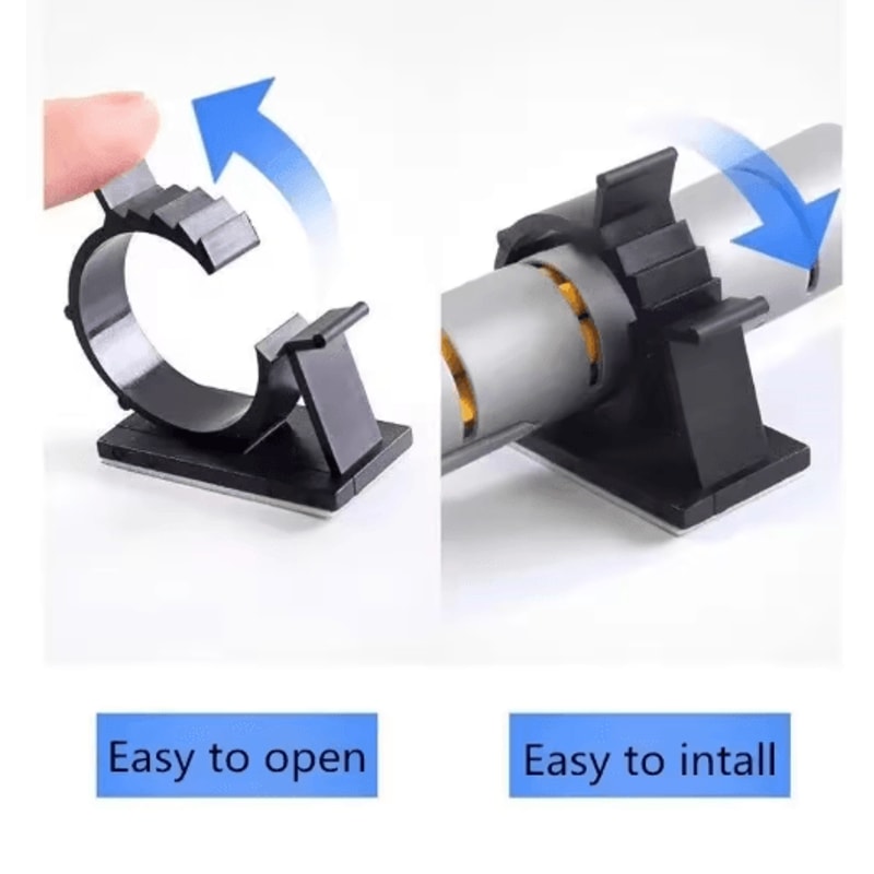 SelfAdhesive Cable Organizer Clips 10Piece Set Adjustable Desktop Wire Holders 3