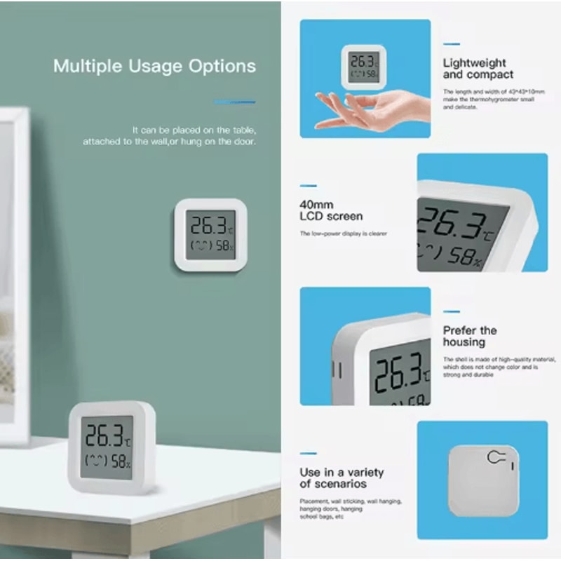 Tuya Smart WiFi Temperature Humidity Sensor Smart Indoor Hygrometer With LCD Display 4