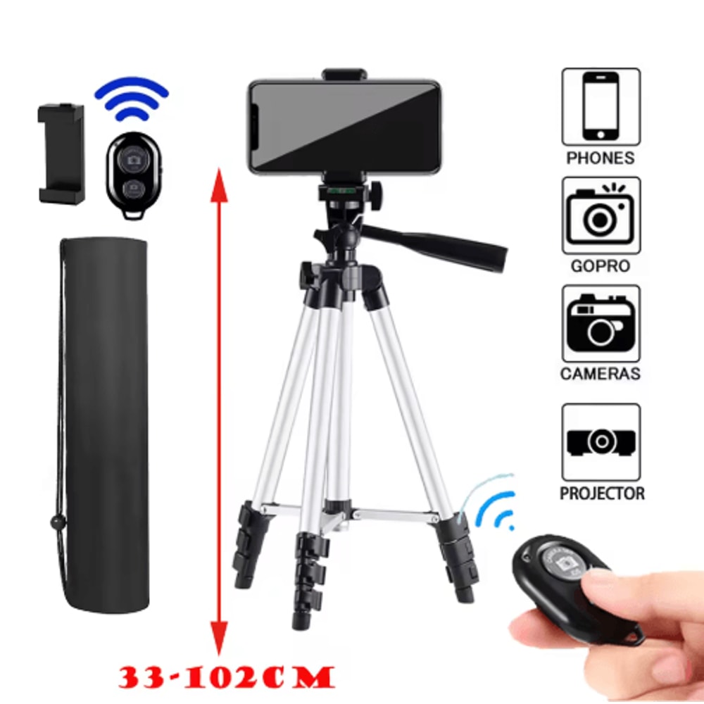 Lightweight Phone Tripod With Bluetooth Remote Adjustable Camera Stand For Video Photography 2