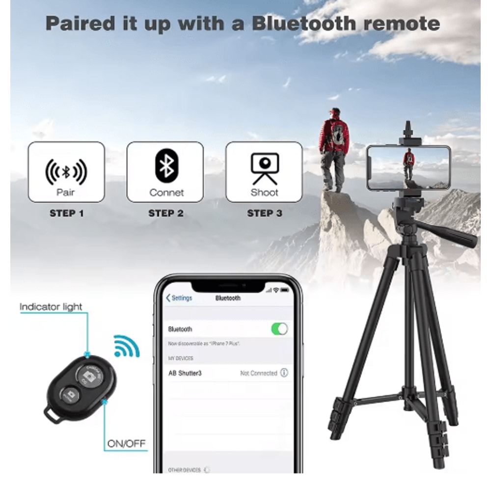 Lightweight Phone Tripod With Bluetooth Remote Adjustable Camera Stand For Video Photography 6