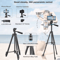 Lightweight Phone Tripod With Bluetooth Remote Adjustable Camera Stand For Video Photography 7