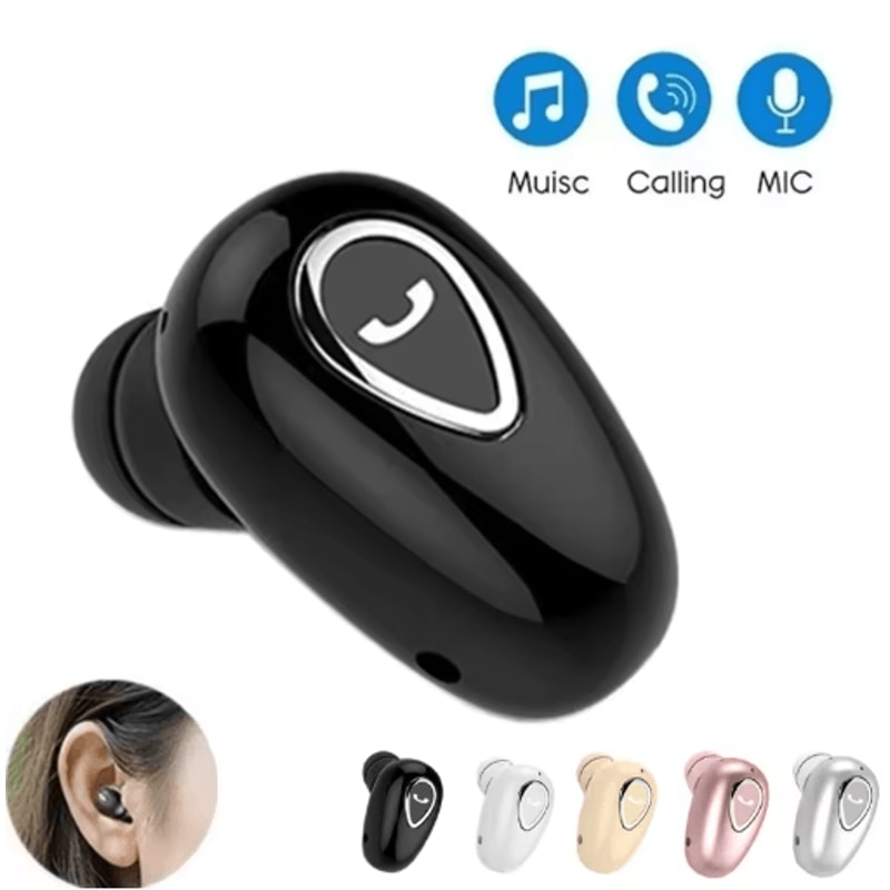 Mini Invisible Bluetooth Earbuds Wireless 50 InEar Headphones With Mic 0