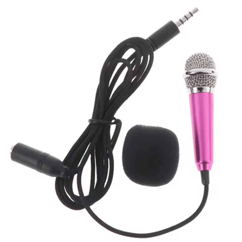 Universal 35mm Portable Stereo Mini Microphone Handheld KTV Karaoke Studio Mic 2