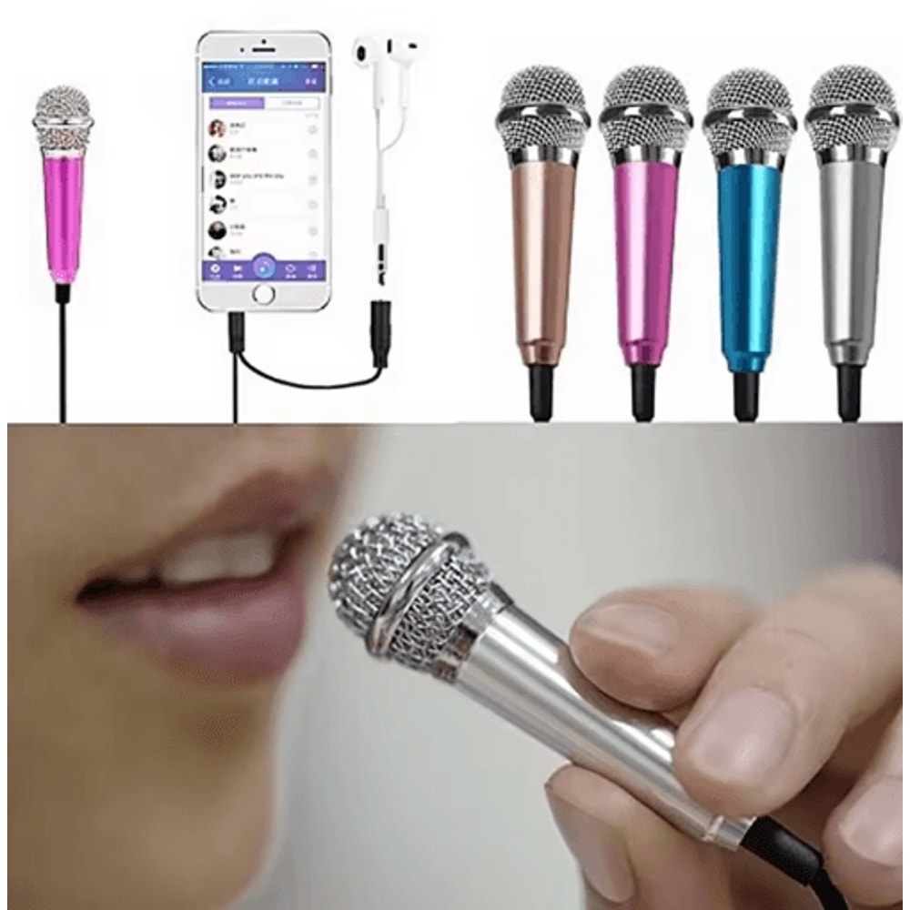 Universal 35mm Portable Stereo Mini Microphone Handheld KTV Karaoke Studio Mic 0