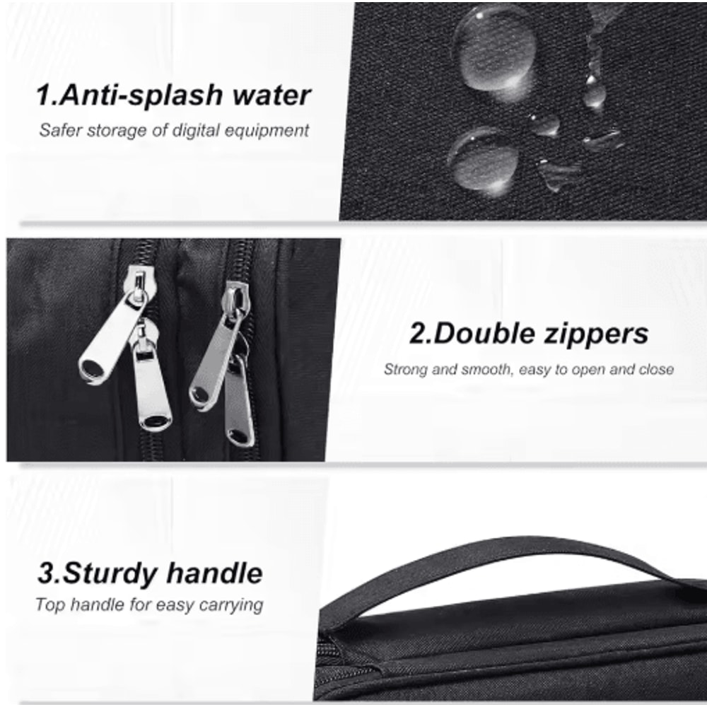 Portable Travel Cable Storage Bag Waterproof Digital Electronics Organizer 3