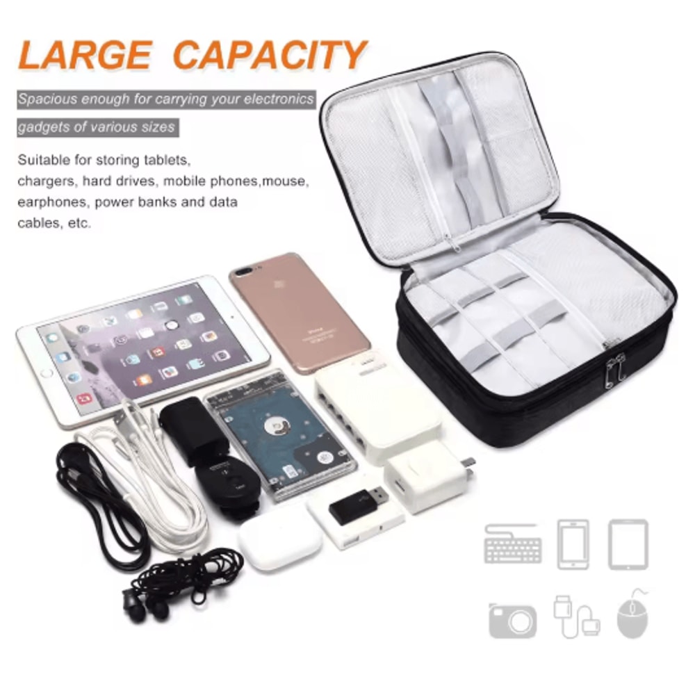 Portable Travel Cable Storage Bag Waterproof Digital Electronics Organizer 5