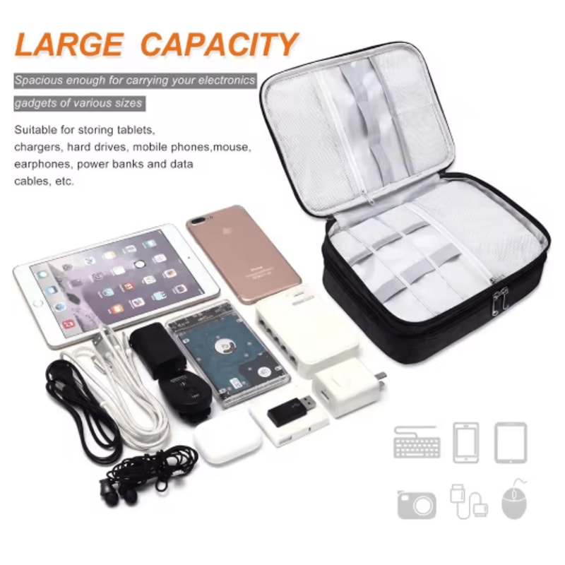 Portable Travel Cable Storage Bag Waterproof Digital Electronics Organizer 5