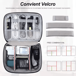 portable travel cable storage bag waterproof digital electronics organizer