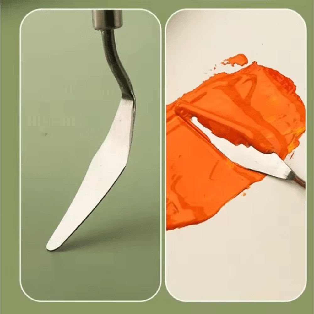 7 Piece Palette Knife Set Stainless Steel Painting Spatulas With Wooden Handles 2