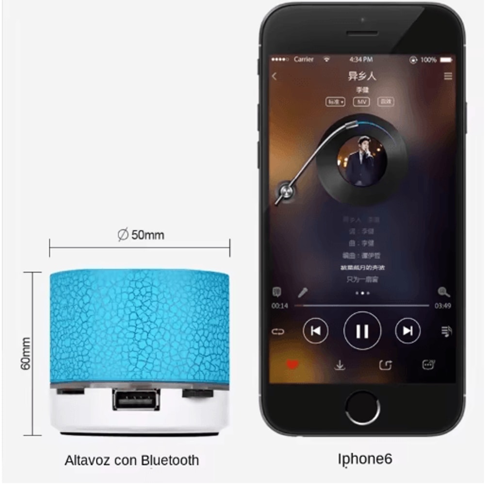 LED Light Crack Bluetooth Speaker Portable Wireless Sound Box For Outdoor Music 6