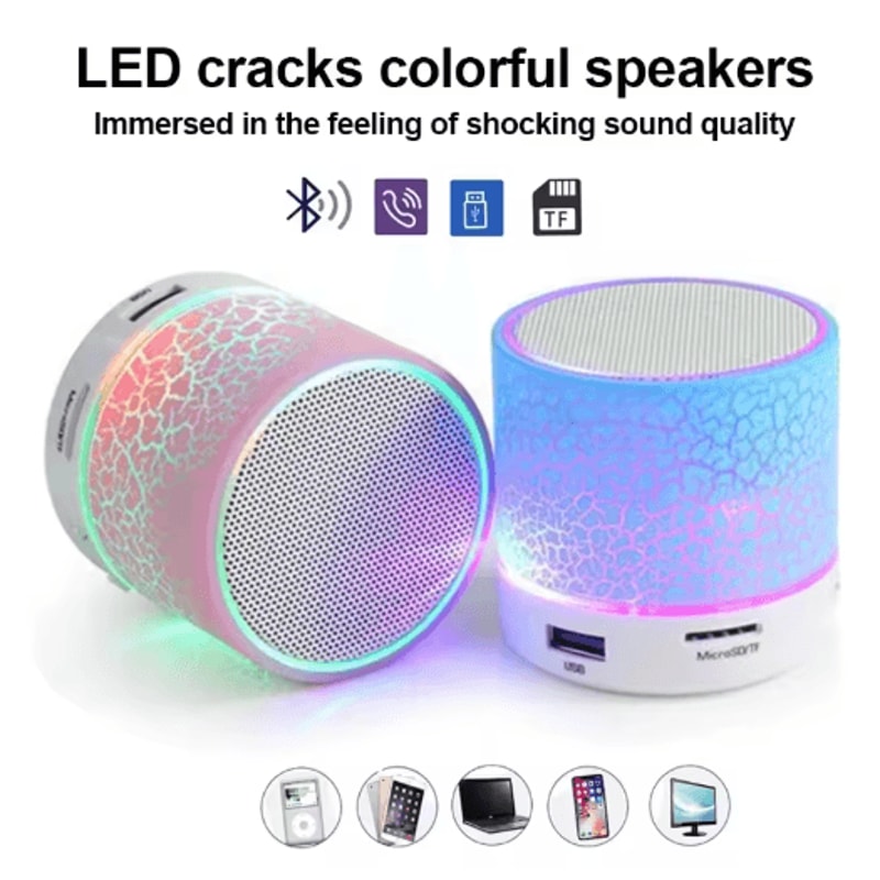 LED Light Crack Bluetooth Speaker Portable Wireless Sound Box For Outdoor Music 8