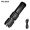 Rechargeable Telescopic Zoom Tactical Flashlight Long Range Waterproof LED Torch 1