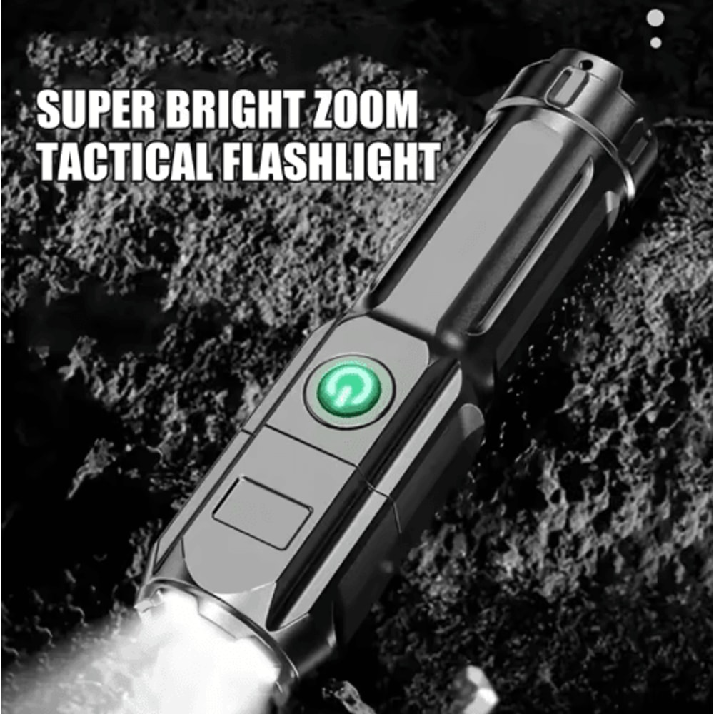Rechargeable Telescopic Zoom Tactical Flashlight Long Range Waterproof LED Torch 5