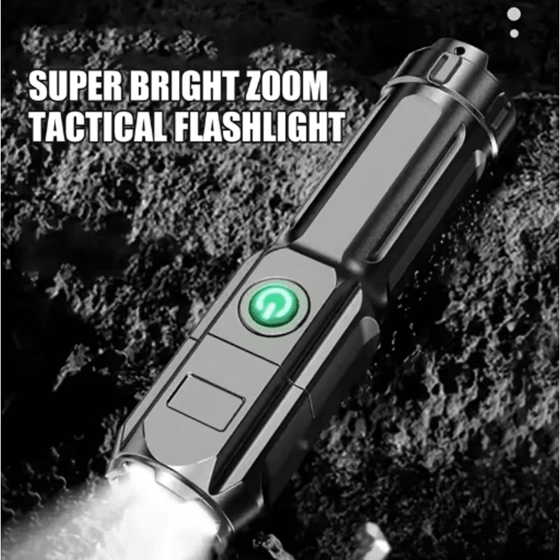 Rechargeable Telescopic Zoom Tactical Flashlight Long Range Waterproof LED Torch 5
