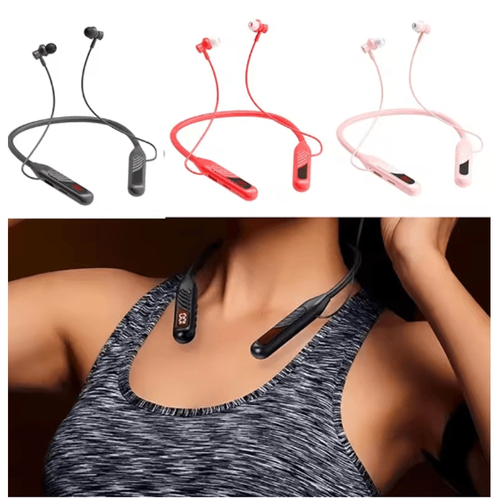 BT8 Wireless Neckband Earphones Bluetooth 53 Gaming Headset With LED Display And TF Card 0