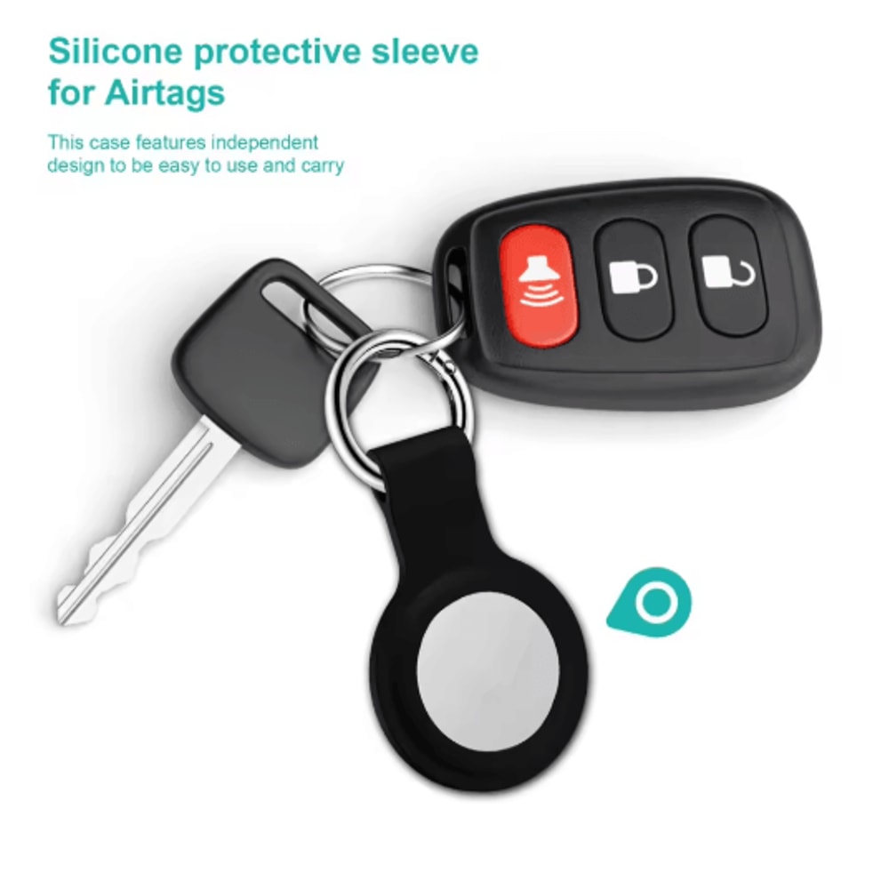 Soft Silicone AirTag Case With Keychain Anti Scratch Protective Cover 11