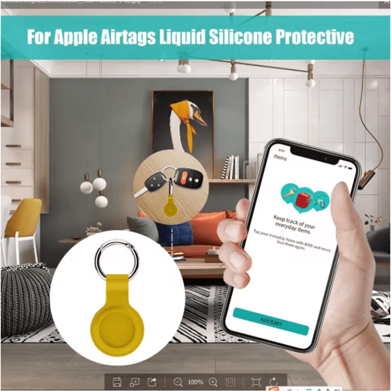 Soft Silicone AirTag Case With Keychain Anti Scratch Protective Cover 13