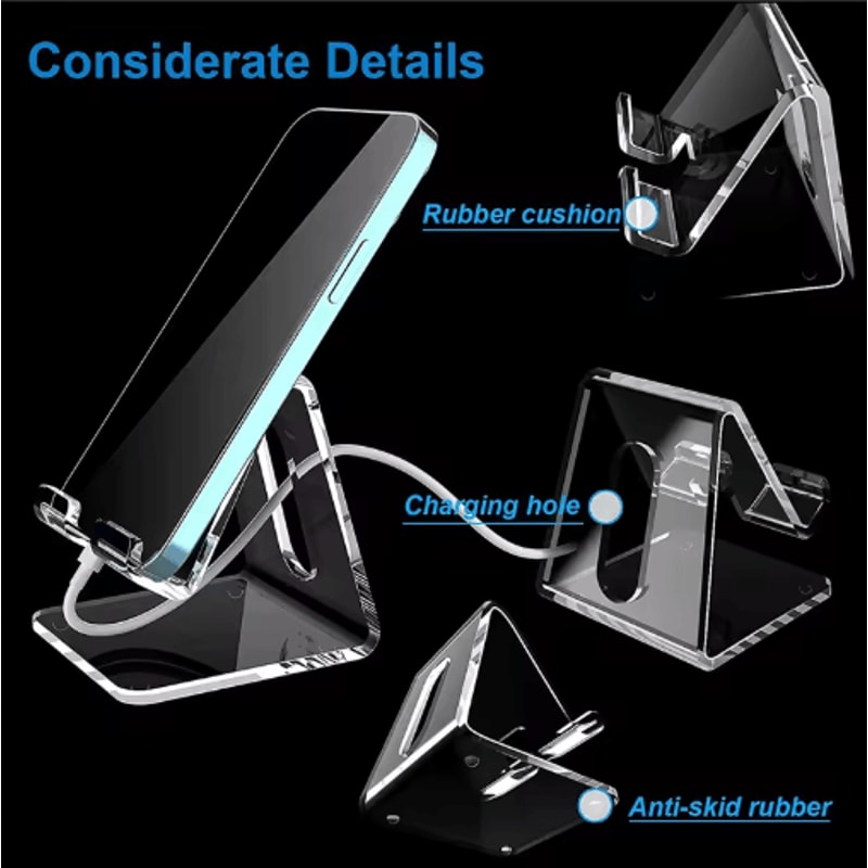 Acrylic Transparent Phone Stand Portable Desktop Holder For Phones Tablets 6