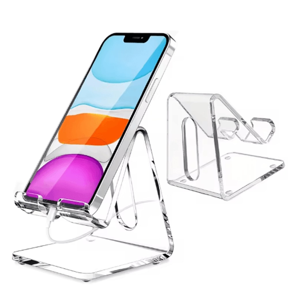 Acrylic Transparent Phone Stand Portable Desktop Holder For Phones Tablets 0