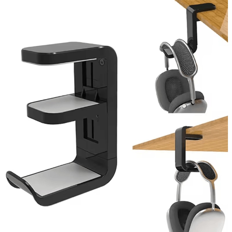 Premium NoPunch Headphone Accessory Holder ClipOn Table Hook Storage Organizer 7