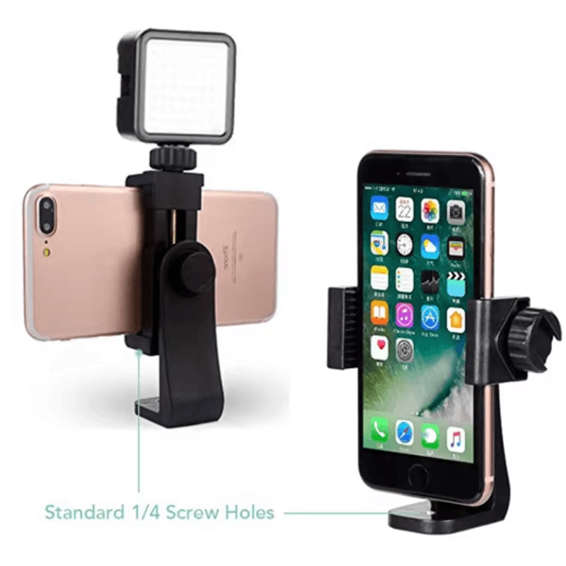 Universal 360 Tripod Phone Mount Adapter 14Screw Smartphone Clip Holder 0